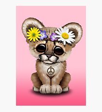 Cute Cougar Cub Hippie Photographic Print