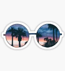 hippie glasses (pinkish sunset) Sticker
