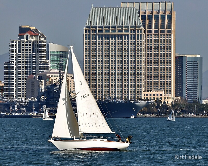 "Sailing San Diego Bay Skyline" by KirtTisdale Redbubble