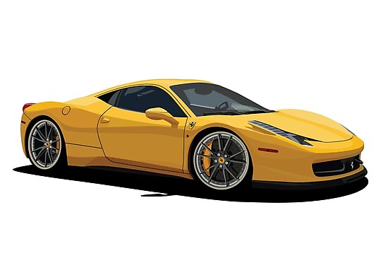 "Ferrari 458 Speciale CarToon" Photographic Print by ToonMyRide | Redbubble