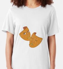 Camiseta ajustada Teatro Máscara Comedia y Tragedia Mono Line