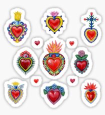 Mexican Sacred Hearts Sticker