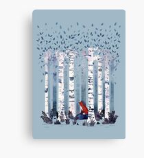 The Birches (in Blue) Canvas Print