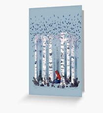 The Birches (in Blue) Greeting Card