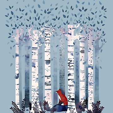 Artwork thumbnail, The Birches (in Blue) by littleclyde