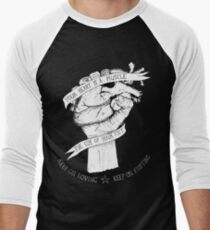 Your Heart Is A Muscle Reverse Men's Baseball Âľ T-Shirt