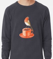 Kaffee liebender Rotkehlchenvogel Leichtes Sweatshirt