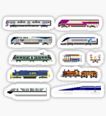 Railway Vehicles - The Kids' Picture Show - 8-Bit Trains Sticker