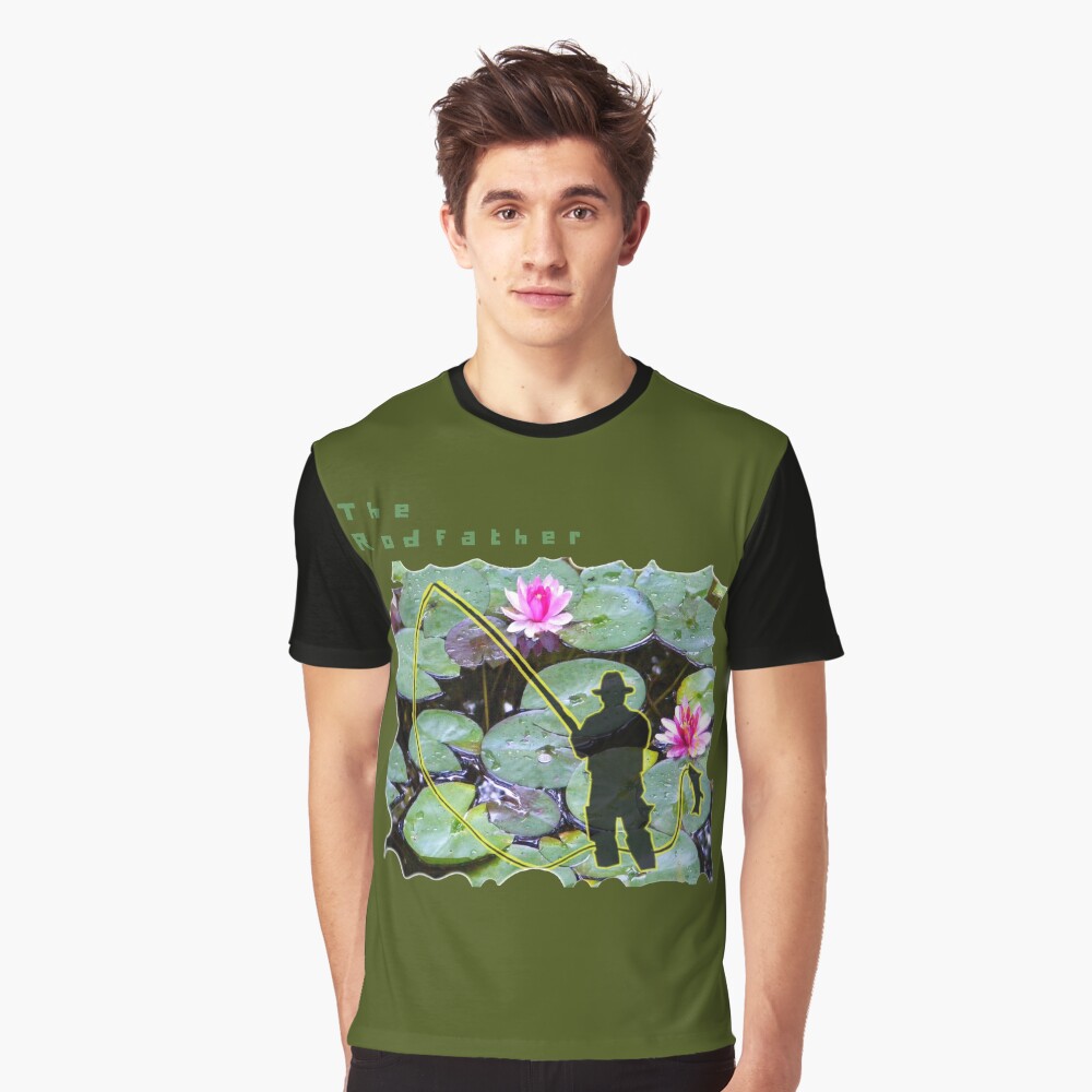 THE RODFATHER FLY FISHING FISHERMAN Graphic T-Shirt