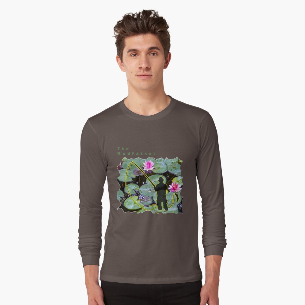 THE RODFATHER FLY FISHING FISHERMAN Long Sleeve T-Shirt