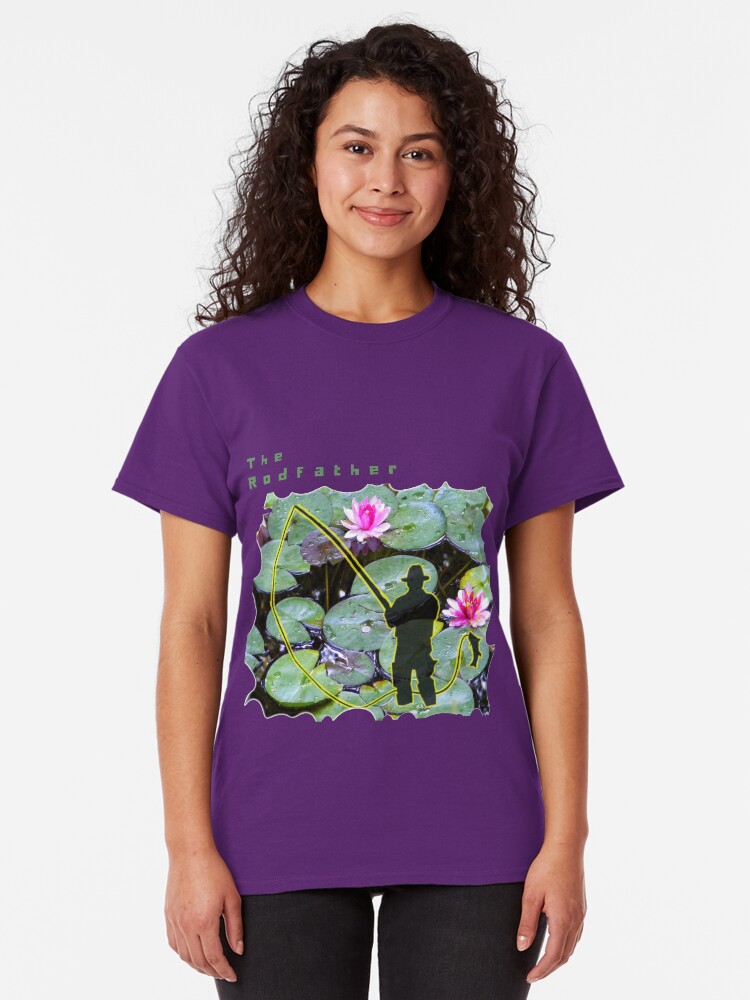 Alternate view of THE RODFATHER FLY FISHING FISHERMAN Classic T-Shirt