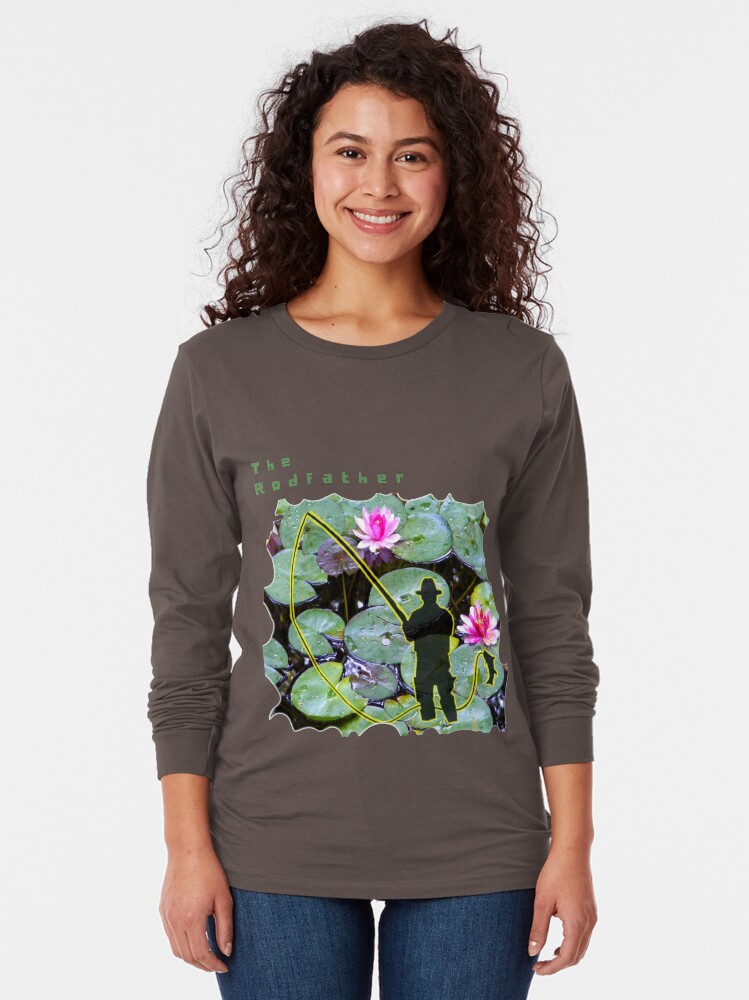 Alternate view of THE RODFATHER FLY FISHING FISHERMAN Long Sleeve T-Shirt