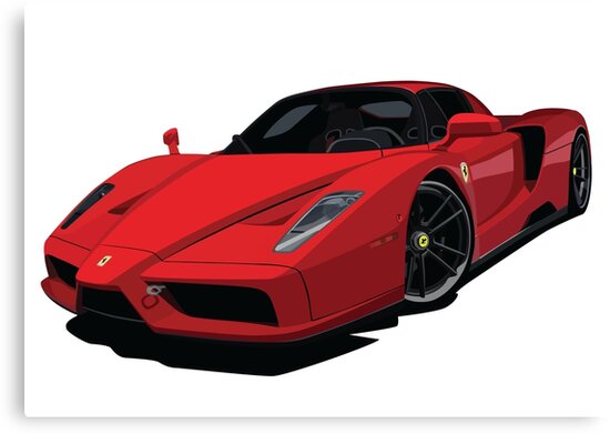 \u0027Ferrari Enzo CarToon\u0027 Canvas Print by ToonMyRide