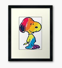 rainbow snoopy Framed Print