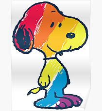 rainbow snoopy Poster