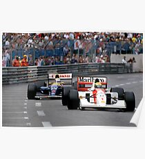 Ayrton Senna gegen Nigel Mansell in Monaco '92 Poster