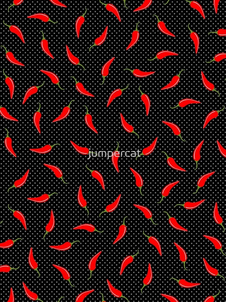 Dark Red Pepper and Dots by jumpercat