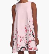 Kirschblüte A-Linien Kleid