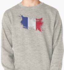 France Flag Brush Splatter Pullover