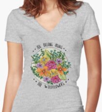 You Belong Among the Wildflowers Women's Fitted V-Neck T-Shirt