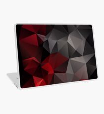 Abstract background of triangles polygon wallpaper in black red colors Laptop Skin