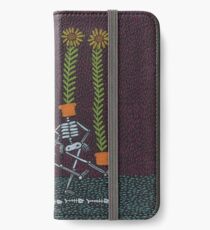 Sonnenblume-Skelette iPhone Flip-Case/Hülle/Skin