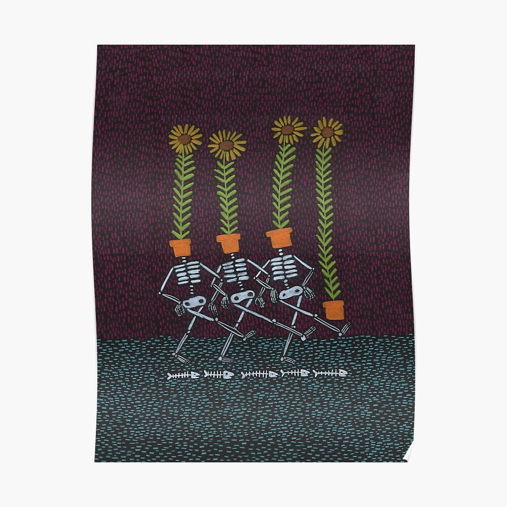 Sunflower Skeletons Poster