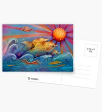 Postales delfines arcoiris