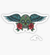 Flying Sugar Skull Sticker