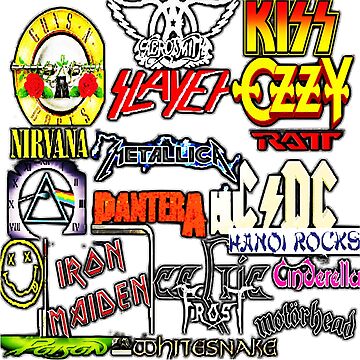 80s Rock Bands Collage Amazing Rock Band Essential T-Shirt | Redbubble