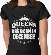 Camiseta entallada para mujer LAS REINAS NACEN EN DICIEMBRE