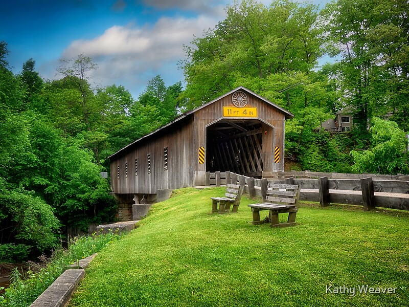 "Creek Road Covered Bridge Conneaut, Ohio" by Kathy Weaver Redbubble