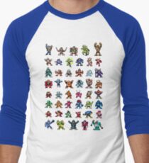 MegaMan 1to6 Robot Masters Men's Baseball ¾ T-Shirt