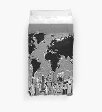 world map Duvet Cover
