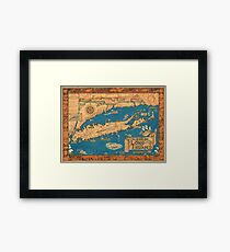 1953 Long Island map - special gift idea Framed Print