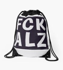 FCK ALZ in Grey (Dark Background) Drawstring Bag