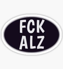 FCK ALZ Oval in Grey (Dark Background) Sticker