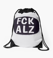 FCK ALZ Oval in Grey (Dark Background) Drawstring Bag