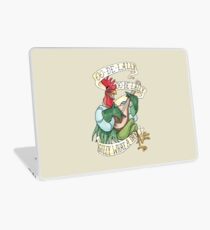 Alan-A-Dale Rooster : OO-De-Lally Golly What A Day Tattoo Watercolor Painting Robin Hood Laptop Skin