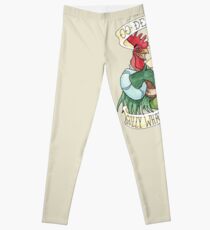 Alan-A-Dale Rooster : OO-De-Lally Golly What A Day Tattoo Watercolor Painting Robin Hood Leggings