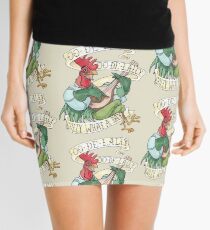 Alan-A-Dale Rooster : OO-De-Lally Golly What A Day Tattoo Watercolor Painting Robin Hood Mini Skirt