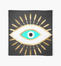 hamsa evil eye gold foil print Scarf