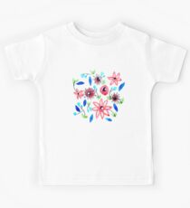 Watercolor Flowers Pattern Kids Tee