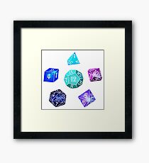 Neon dice Framed Print