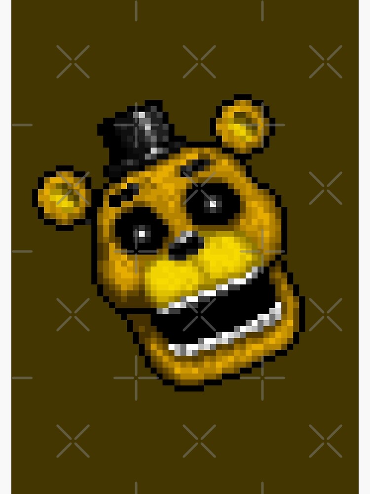 Adventure Golden Freddy Fnaf World Pixel Art Greeting Card - 