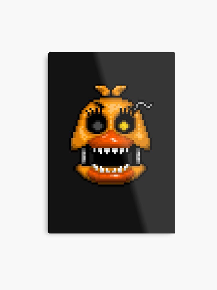 Adventure Nightmare Chica Fnaf World Pixel Art Metal Print - 