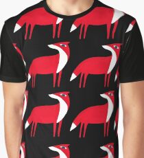 Fox-Muster Grafik T-Shirt