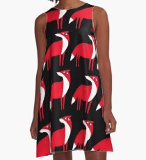 Fox-Muster A-Linien Kleid