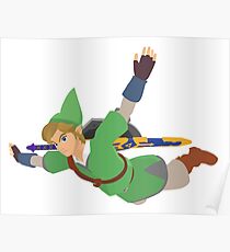 Link Dive - Legend of Zelda Skyward Sword - Vector Poster