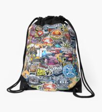 CSGO Sticker Collage Drawstring Bag